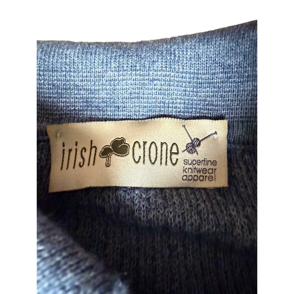 Irish Crone Men's Polo Sweater in Blue Size Medium Preppy - Picture 5 of 5
